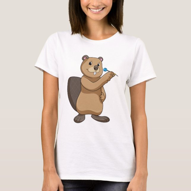 Beaver vid Darts med Dart T Shirt (Framsida)