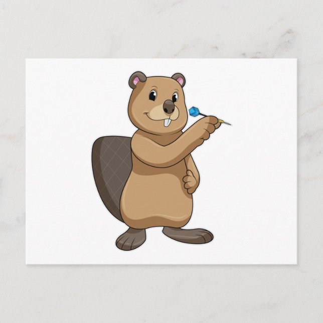 Beaver vid Darts med Dart Vykort (Framsida)