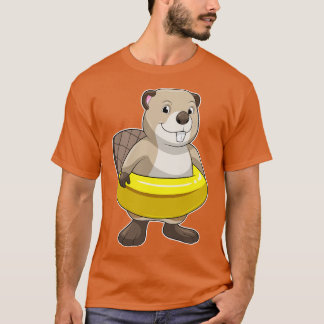 Beaver vid Swimming med Simma ring T Shirt