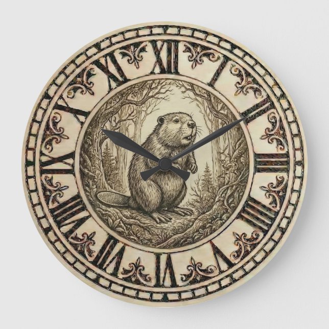 Beaver Wall Clock Stor Klocka (Framsida)