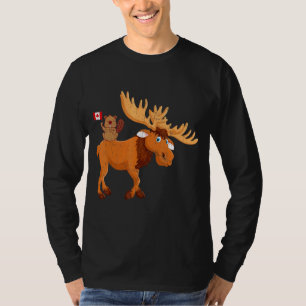 Beaver with Moose Maple Löv Canadian Flagga Canada T Shirt
