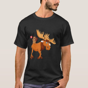 Beaver with Moose Maple Löv Canadian Flagga Canada T Shirt
