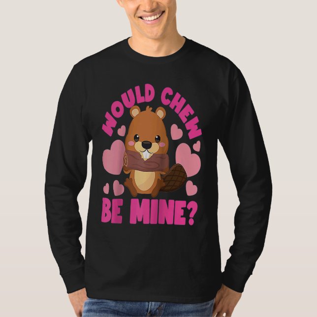 Beaver Wood Chew Be Mine Raglan Baseball T Shirt (Framsida)