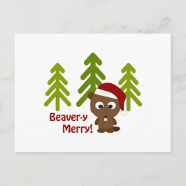 Beaver-y Merry! Jul Beaver Helg Vykort