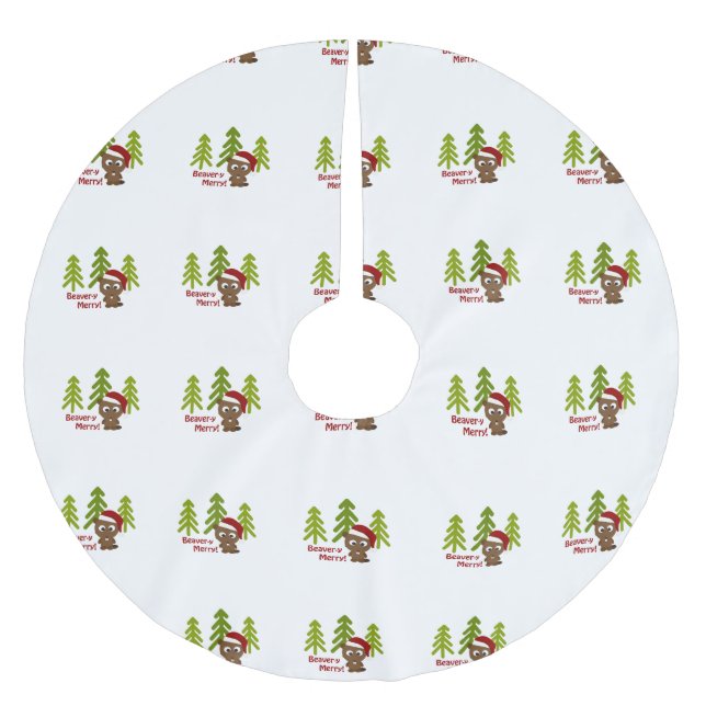 Beaver-y Merry! Jul Beaver Julgransmatta Borstad Polyester (Framsidan)