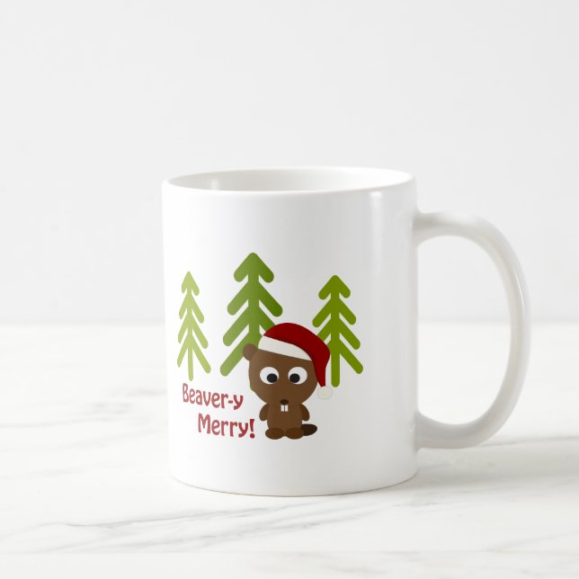 Beaver-y Merry! Jul Beaver Kaffemugg (Höger)
