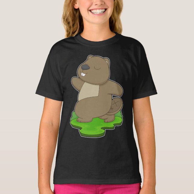 Beaver Yoga Fitness Gymnastics T Shirt (Framsida)