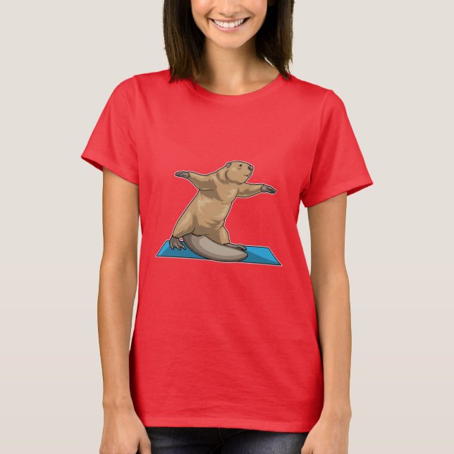 Beaver Yoga Yoga mat T Shirt (Framsida)