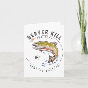 BeaverDöda floden New York-Flygfisket Souvenir Bea Kort