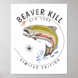 Beaverkill River New York Flugfiske Souvenir Bea Poster