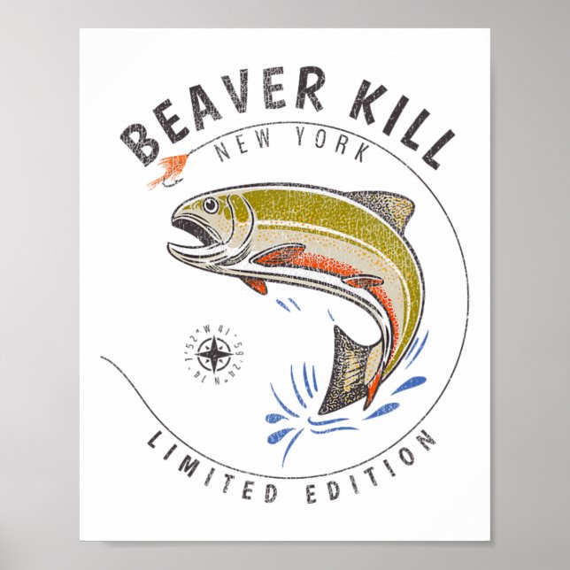 Beaverkill River New York Fly Fishing Souvenir Bea Poster (Framsidan)