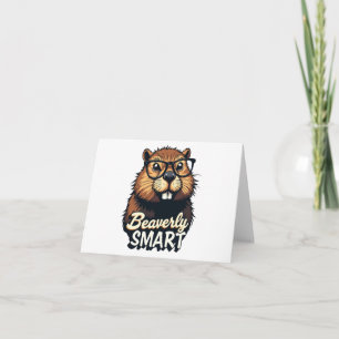 Beaverly Smart - Lustigt beaver med glasbild Kort