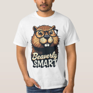 Beaverly Smart - Lustigt beaver med glasbild T Shirt