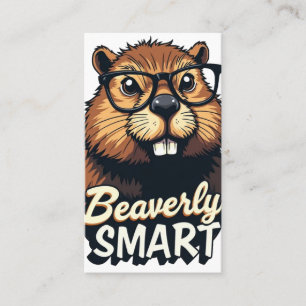 Beaverly Smart - Lustigt beaver med glasbild Visitkort