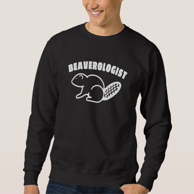 Beaverolog Beaver Pun Vintage Lång Ärmad Tröja (Framsida)