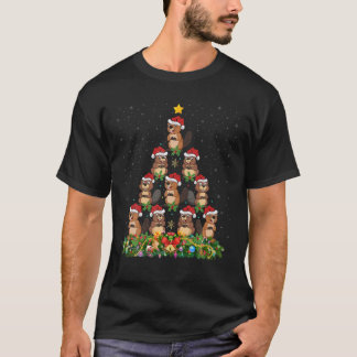 Beavers Christmas Tree Gift Funny Christmas Beaver T Shirt