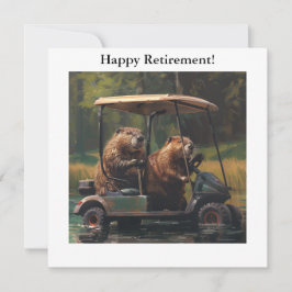 Beavers in a golf cart, anpassade julkort