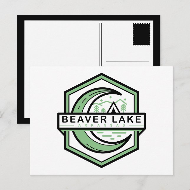 Beaversjön Arkansas måne hexa färg anpassningsbar Vykort (Fram/baksida)
