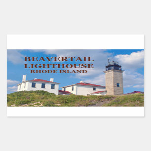 Beavertail fyr, Rhode island Stickers Rektangulärt Klistermärke
