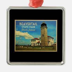 Beavertail fyr Rhode - ö Julgransprydnad Metall