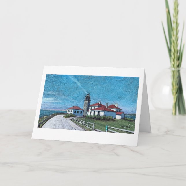 Beavertail Lighthouse i Jamestown, RI Kort (Framsida)