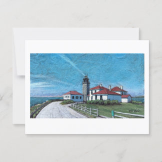 Beavertail Lighthouse i Jamestown, RI Vykort