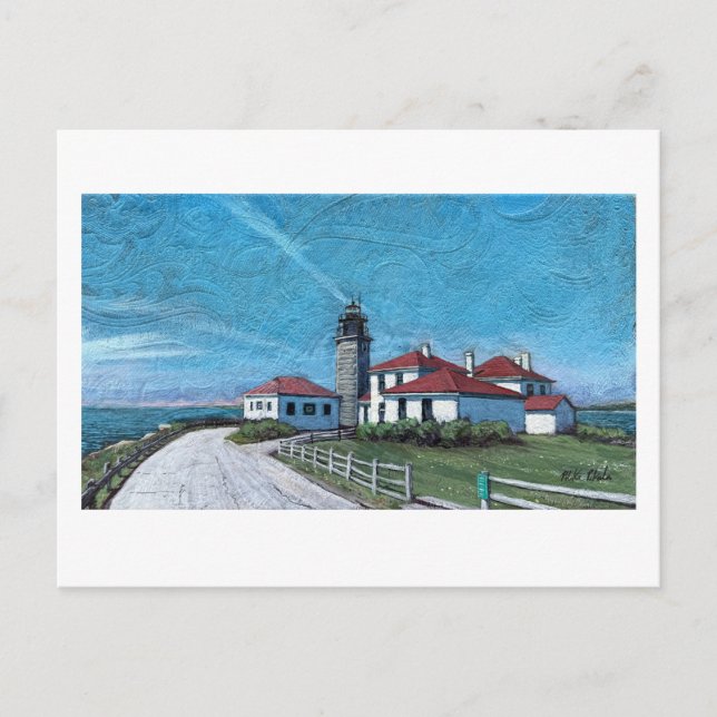 Beavertail Lighthouse i Jamestown, RI Vykort (Framsida)