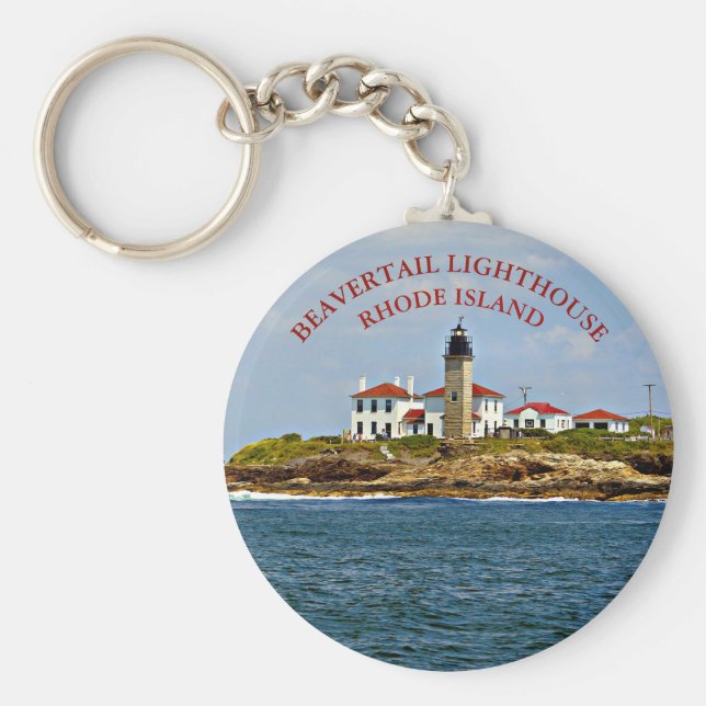 Beavertail Lighthouse, Rhode island Keychain Nyckelring (Framsidan)