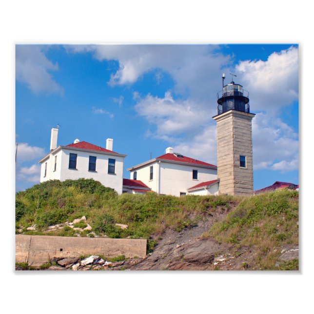 Beavertail Lighthouse, Rhode island Photo Print Fototryck (Framsidan)