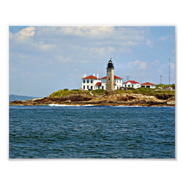 Beavertail Lighthouse, Rhode island Photo Print Fototryck (Framsidan)
