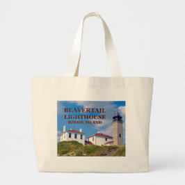 Beavertail Lighthouse, Rhode island Tote Bag Jumbo Tygkasse