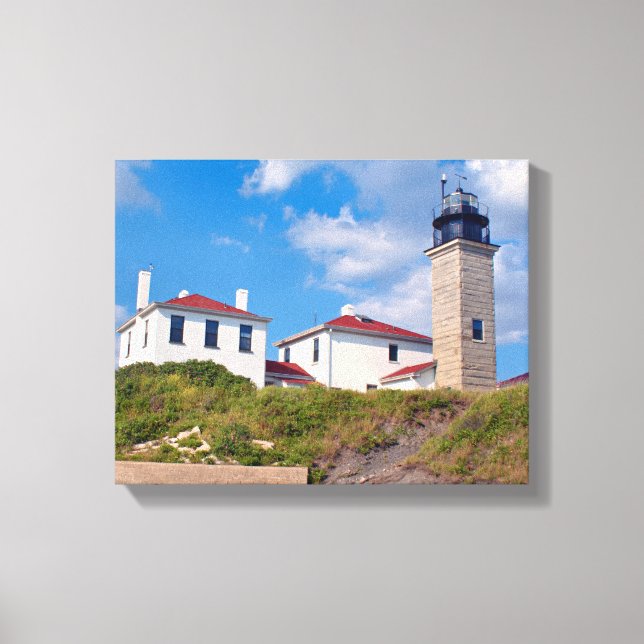 Beavertail Lighthouse, Rhode island Wrapped Canvas (Framsida)