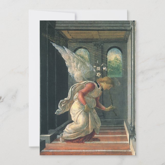 Bebådelsen (ängelns detalj) av Sandro Botticelli (Framsida)