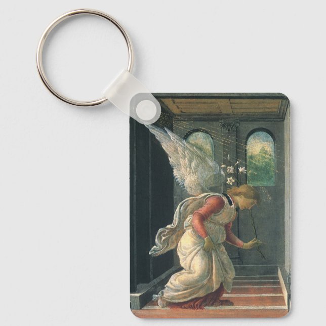 Bebådelsen (ängelns detalj) av Sandro Botticelli Nyckelring (Framsida)