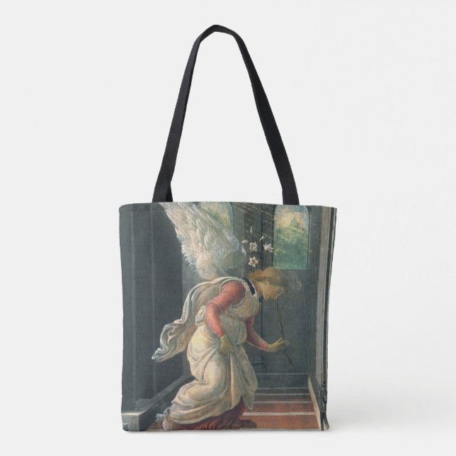 Bebådelsen (ängelns detalj) av Sandro Botticelli Tygkasse (Baksida)