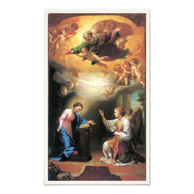 Bebådelsen av Anton Raphael Mengs Fototryck (Framsidan)