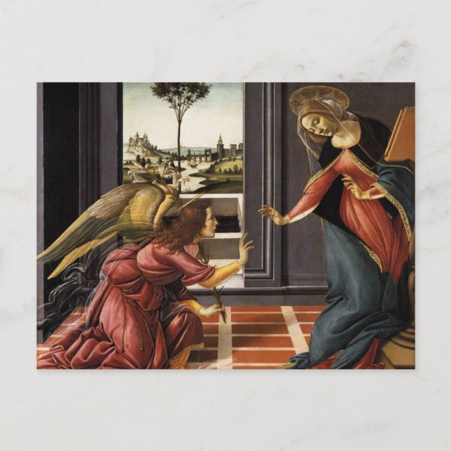 Bebådelsen av Botticelli Vykort (Framsida)