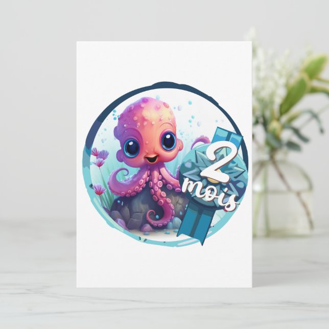 Bébé - 2 mois julkort (Stående Fram)