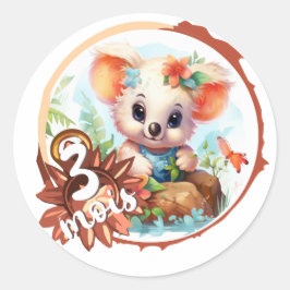 Bébé - 3 mois aussi runt klistermärke