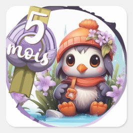 Bébé - 5 mois aussi fyrkantigt klistermärke