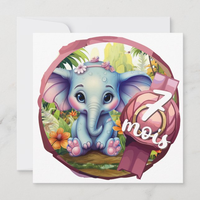 Bébé - 7 mois inbjudningar (Framsida)