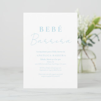 Bebe Azul-inbjudan till Simple Baby Shower Inbjudningar