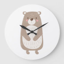 Bebe Bear Watercolor Nursery Clock