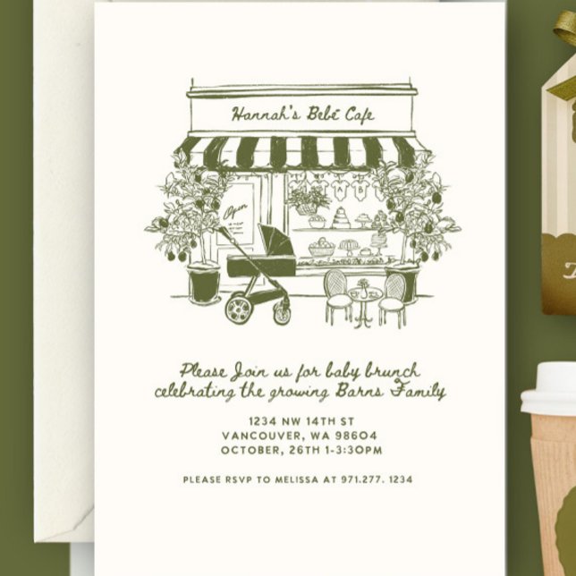 Bebe Cafe | baby is brewing | Hem cafe tema BAB Inbjudningar (Skapare uppladdad)
