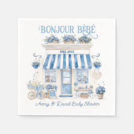 Bebe Cafe Bonjour Bebe Parisian Tema Baby Shower Pappersservett