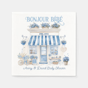 Bebe Cafe Bonjour Bebe Parisian Tema Baby Shower Pappersservett