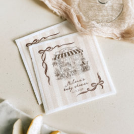 Bebe Cafe Gender neutral Bow Stripes Baby Shower Pappersservett