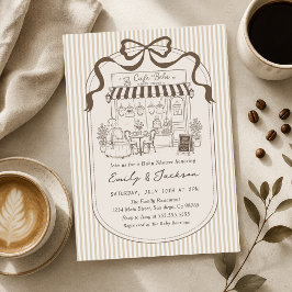 Bebe Café Parisian Brun Kaffebarnvigning Inbjudningar