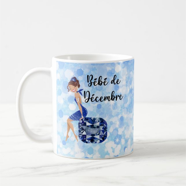 Bebe de Decembre Fransk December-födelsedag Kaffemugg (Vänster)