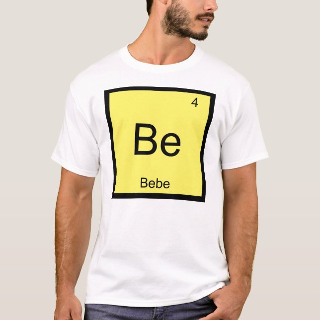 Bebe Namn kemi Inslag Periodic Bord T-shirt (Framsida)